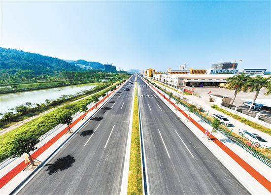 隨著華盛路西延線工程圓滿完成建設(shè)，蓬江區(qū)產(chǎn)城融合的工業(yè)走廊“生命線”全面打通。