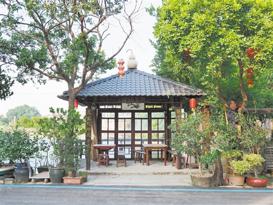 雙橋橫海村民黃錫堯打造的“美麗庭院”——“逍遙島”。