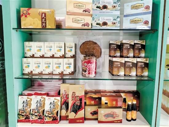 琳瑯滿目的靈芝類產(chǎn)品。