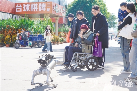 電子警犬與市民友好互動。