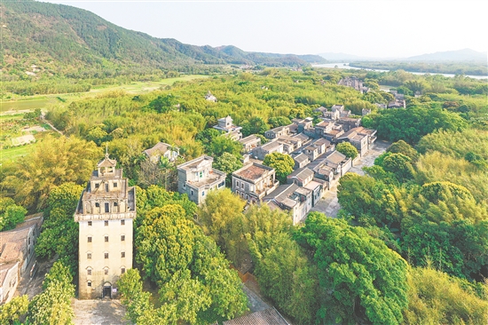 開(kāi)平碉樓文化旅游區(qū)三大景區(qū)之一的馬降龍景區(qū)。
